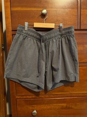 Champion Women's Gray Elastic-Waist Athletic Shorts